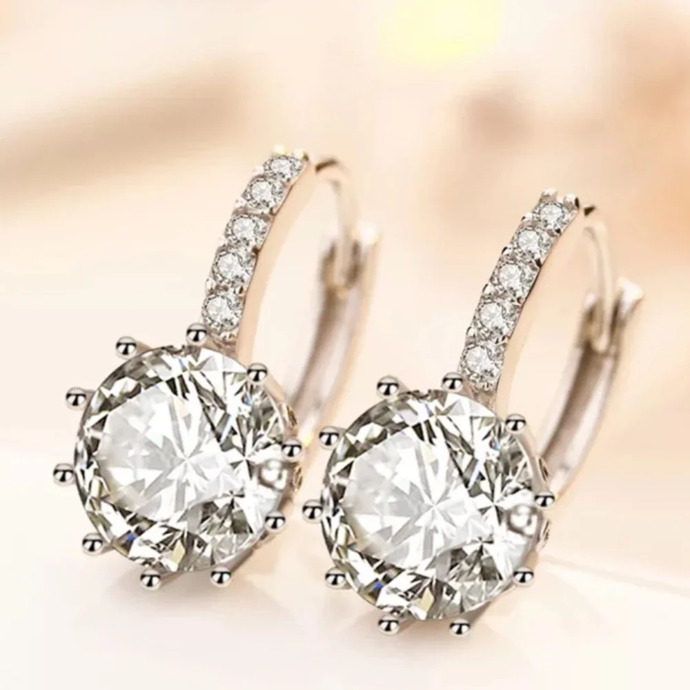 STERLING SILVER CLASSIC EARRINGS - Picture 1 of 4